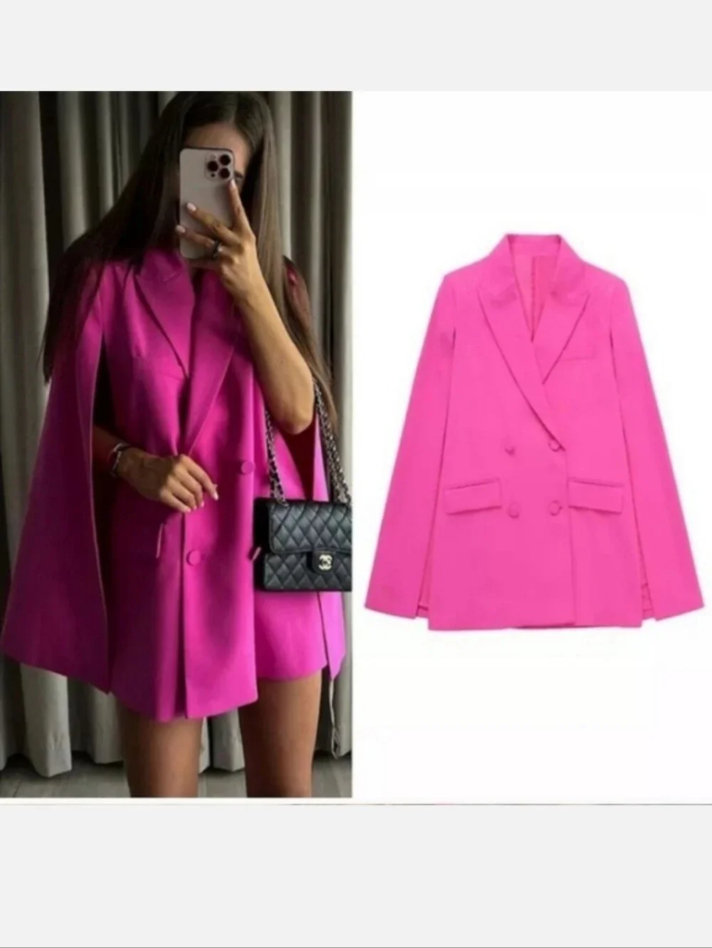 Zara blazer cape pink Size L